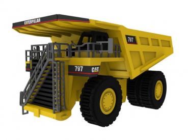 Cat 797_Mulde_als_Holzmodell